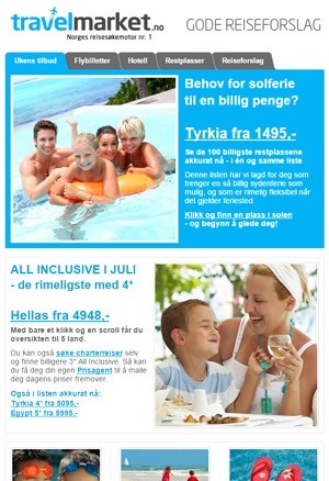 Få gode reiseråd og reisetilbud med e-post Få gode reiseråd og reisetilbud med e-post