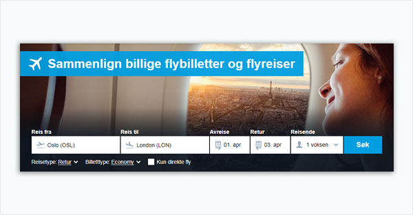 Velg flere avreiseflyplasser og få billigere flybilletter